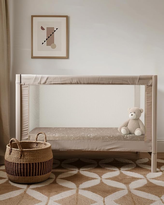Pack and Play Sheets Fitted, Mini Crib Sheets 2-Pack for Pack N Play Mattress, Stretchy Playpen Sheet for Boys Girls, Softness and Breathable, 38" x 26"