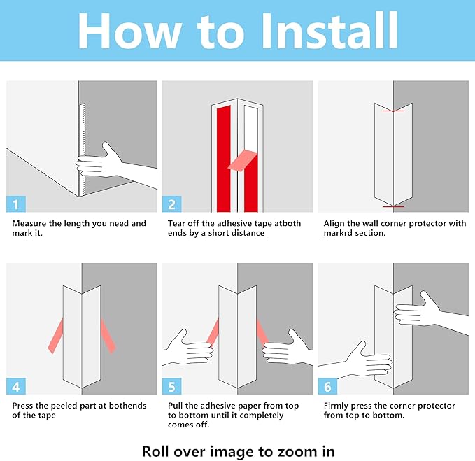 6pcs 57"L*0.98"W Aluminum Self-Adhesive Wall Corner Protectors, Wall Furniture Bumper, Safety Baby Proofing Corner Cushion Table Edge, Wide Coverage and Easy to Install - Silver