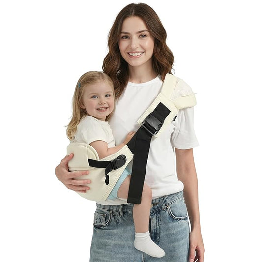 Toddler Sling Carrier, Toddler Carrier Sling, Baby Carriers Hip Carriers with Backrest, Lightweight Travel-Friendly Baby Slings Carriers, Beige