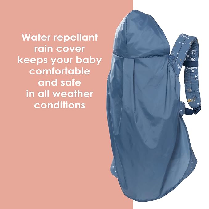 Baby Trend Caleo Charm Deluxe 3‑in‑1 Newborn Carrier, Calypso – 100% Cotton, Machine Washable, Lumbar Support & Weather Protection