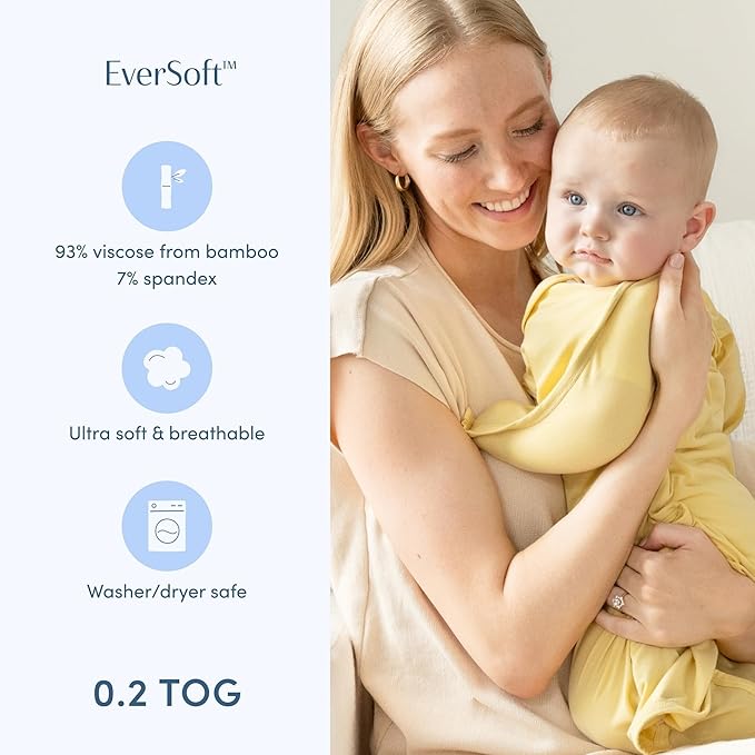 SleepingBaby Bamboo Zipadee-Zip Transition Swaddle – EverSoft Wearable Blanket with Two-Way Zipper for Easy Diaper Changes, Large 12-24 months, Sunshine