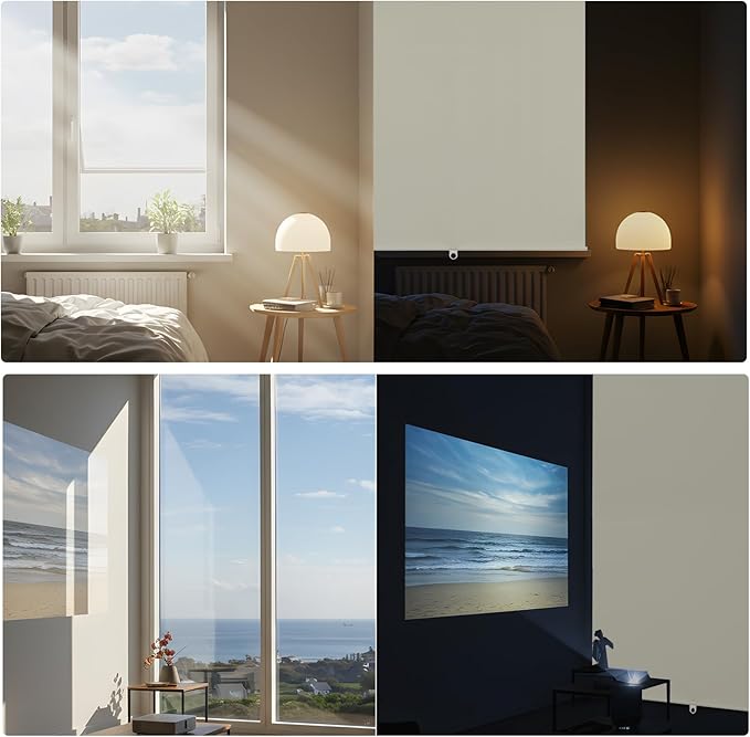 Blackout Cordless Roller Shades Blinds for Windows,Free-Stop Window Shades Pull Down,Blackout Blinds for Indoor Windows,Home,Office,Thermal Insulated Fabric, UV Protection,Ivory,27" W x 72" H
