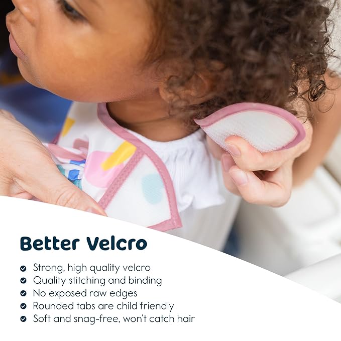 Tiny Twinkle Mess-Proof Baby Bibs for Eating | Waterproof, Wipeable Toddler Bibs with Catch-All Pocket | Feeding Bibs for Girls & Boys(3 Pack,Boho Set)