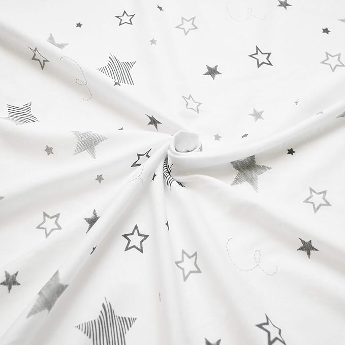 American Baby Company 15" x 33" Fitted Bassinet Sheet, Printed 100% Natural Cotton Jersey Knit, Super Stars, Soft Breathable, for Boys and Girls