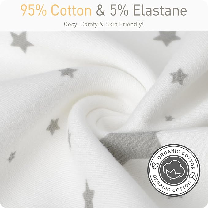Transitional Swaddle Sack with Arms Up Length Sleeves and Mitten Cuffs 0-3 Months Wearable Swaddling Blanket Sleeping Bag Cotton for Newborns Baby Boys Girls Sleep Sacks Snug Fit Calms Startle Reflex