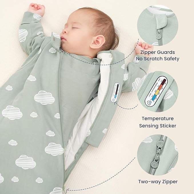 Unisex Sleeping Bag for Babies and Toddlers 1.0 Tog Sleep Sack 18-36 Months, Baby Sleep Sack, Newborn Sleep Sack, Wearable Blanket Baby, One Piece Long Sleeves, Gifts for Toddlers
