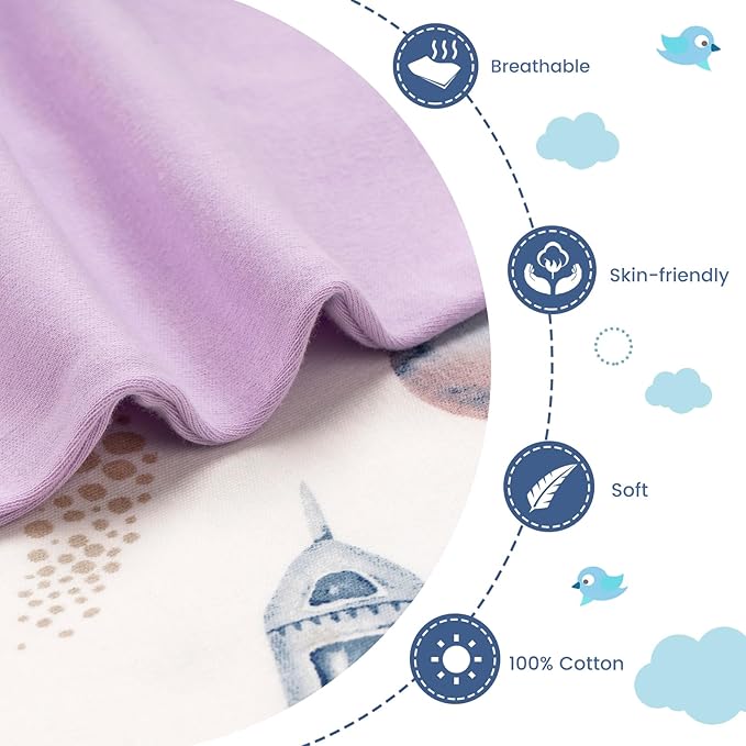 ZIGJOY Baby Transitional Swaddles for Newborns: 0.5 Tog Arms Up Sleep Sack 3-6-12 Months Soft Cotton Shark Fin 2 Way Zipper