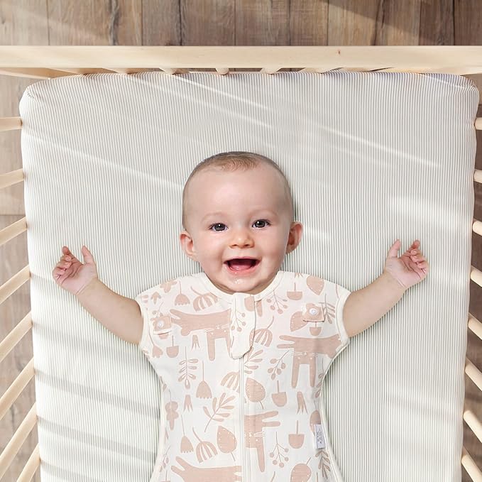 Baby Transitional Swaddle Sleep Sack - Newborn Swaddle Transition Bag with Removable Cuffs Arms Up Design, Free Wearable Blankets, Pink & Rabbit (3-6 Month)