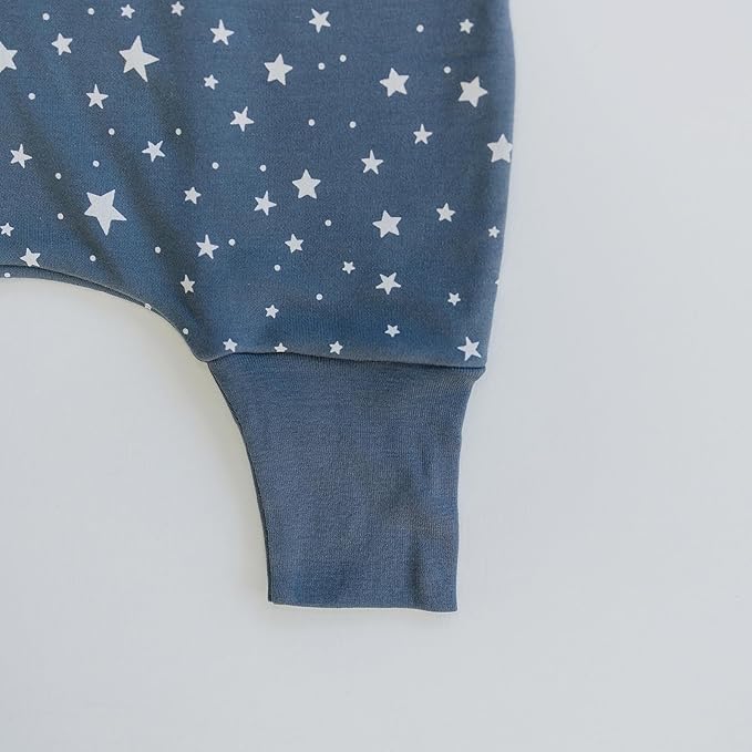 Woolino 4 Season Baby Sleep Bag or Sack with Feet, Australian Merino Wool and Organic Cotton, 6-18 m, Star Gray