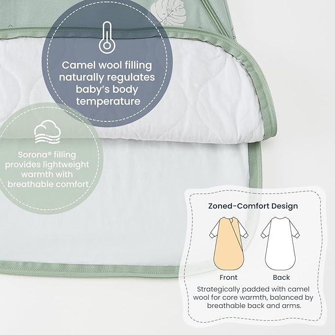 Unisex Sleeping Bag for Babies and Toddlers 1.0 Tog Sleep Sack 0-6 Months, Newborn Sleep Sack, Wearable Blanket Baby, One Piece Long Sleeves, Gifts for Baby