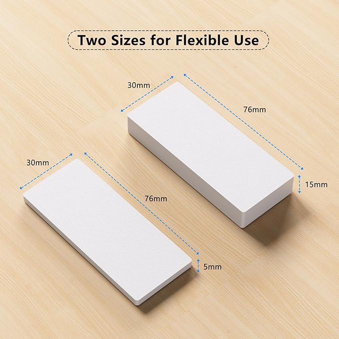 18Pcs Furniture Pads,EVA Foam Headboard Stoppers for Wall, 8Pcs (15mm Thick)+10Pcs (5mm Thick) Wall Protector, Anti-Vibration Soundproof Pads, Couch stoppers, Bed Noise Stopper, White