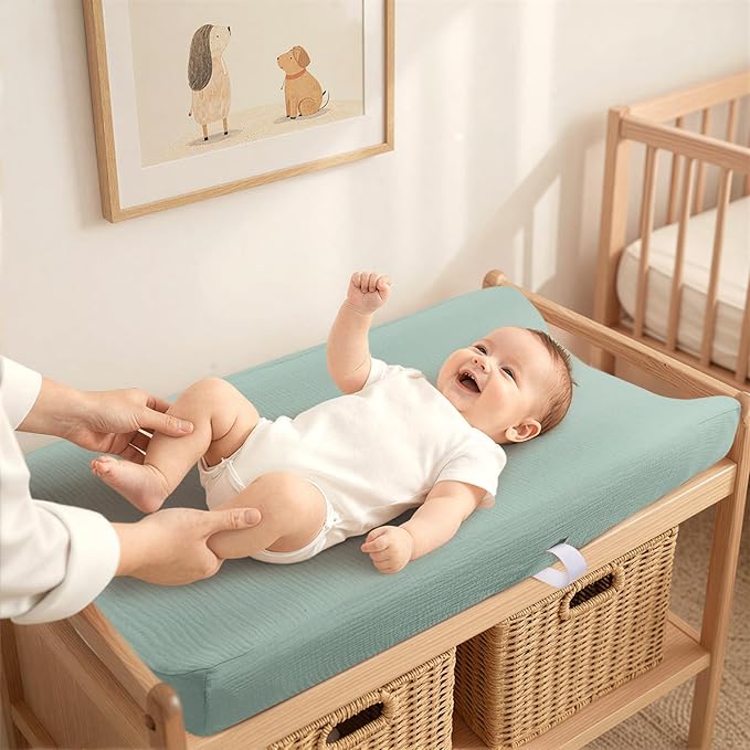 lulumoon Muslin Changing Pad Cover: Baby Diaper Changing Table Pad Cover - Changing Pad Sheets for Girls Boys