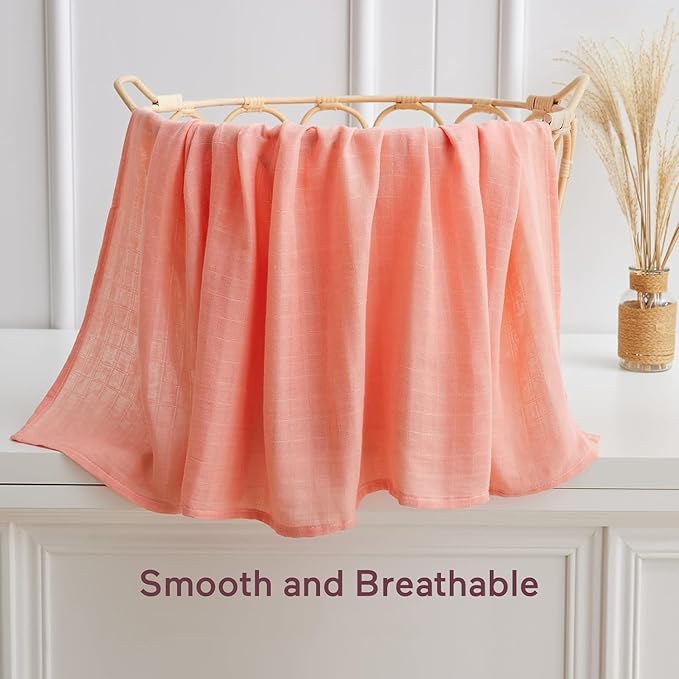Momcozy Muslin Swaddle Blankets, Soft Silky Baby Blankets 47 x 47 inches, Breathable Swaddle Blankets, Newborn Receiving Blanket for Boys and Girls, 4 Pack