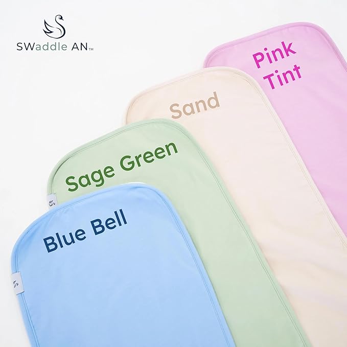 SWaddle AN Premium Baby Burp Cloths, Extra Soft Spit Up Rags with 3 Absorbent Layers, 21" x 10" Size, Pink Tint