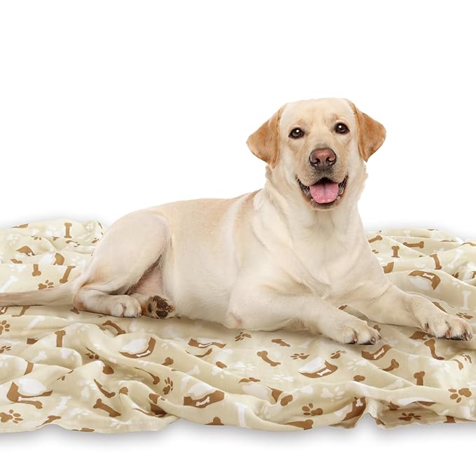 LifeTree Baby Swaddle Blankets, Boys Girls Muslin Swaddling Wrap Receiving Blanket for Newborn, 70% Viscose Bamboo and 30% Cotton, Large 47" x 47", Labrador and Bone