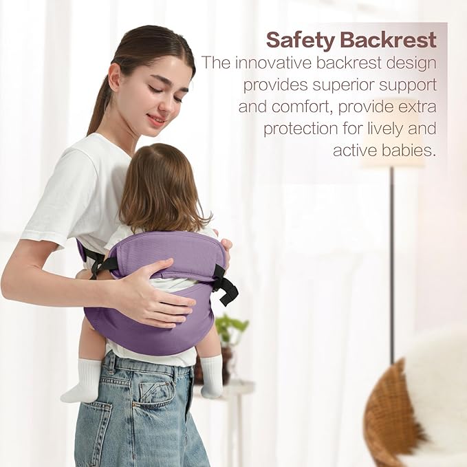 Toddler Sling Carrier, Toddler Carrier Sling, Baby Carriers Hip Carriers with Backrest, Lightweight Travel-Friendly Baby Slings Carriers, Purple