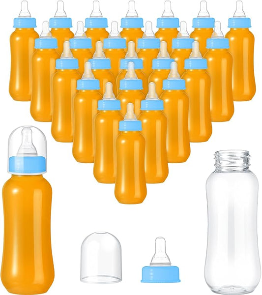 Norme 24 Pcs 9.5 oz Plastic Bottles Chug Shower Game Party Favors for Shower Decorations Gender Reveal Gifts (Blue)