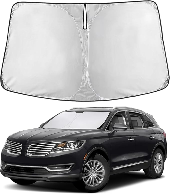 Econour Windshield Sunshade for Lincoln MKX/Nautilus 2016-2019 2020 2021, Sun Visor for Front Windshield & Window Sun Shade Cover, UV Heat Blocker & Protector, Car Accessories