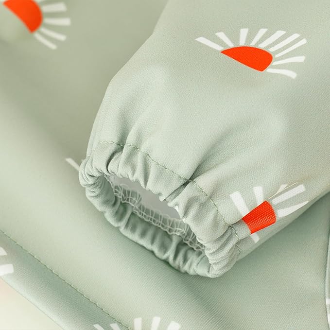 CoolaPeach Long Sleeve Baby Bib - Mess-Proof Feeding Bibs for Babies - Adjustable, Waterproof, and Highchair/Table Attachment
