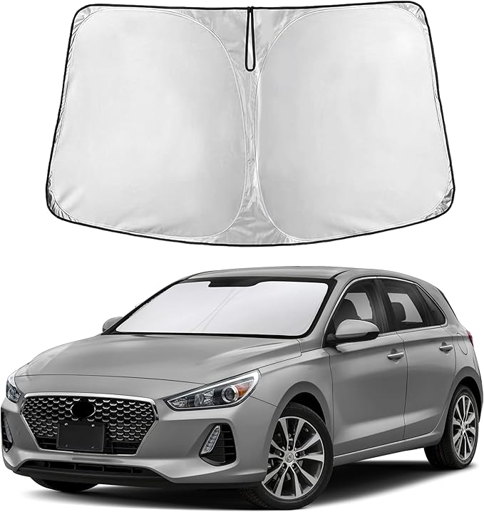 Econour Windshield Sunshade for Hyundai Elantra 2017-2018 2019 2020, Sun Visor for Front Windshield & Window Sun Shade Cover, UV Heat Blocker & Protector, Car Accessories