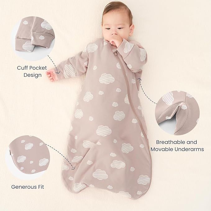 kaiya baby Unisex Sleeping Bag for Babies and Toddlers 2.5 Tog Sleep Sack, Long Sleeve Sleep Sack, Wearable Blanket Baby