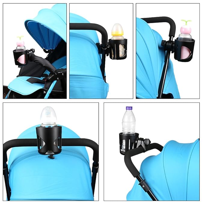 Accmor Universal Cup Holder with Hook, Stroller Cup Holder, 360° Rotatable Large Caliber Designed Bottle Holder for Stroller, Bike, Wheelchair, Walker, Scooter