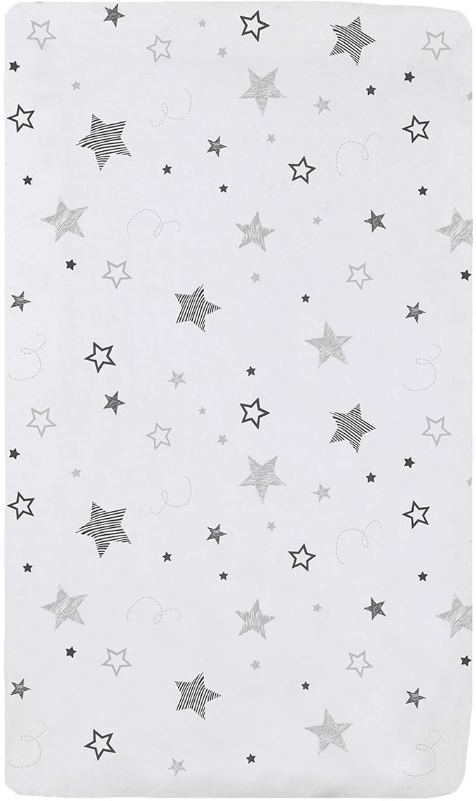 American Baby Company 15" x 33" Fitted Bassinet Sheet, Printed 100% Natural Cotton Jersey Knit, Super Stars, Soft Breathable, for Boys and Girls
