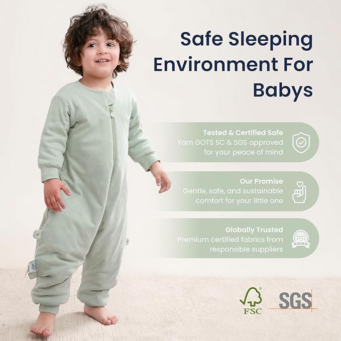 kaiya baby Unisex Toddler Sleep Sack with Feet, 2.5 Tog Baby Winter Sleep Sack Long Sleeve Gifts for Boys & Girls