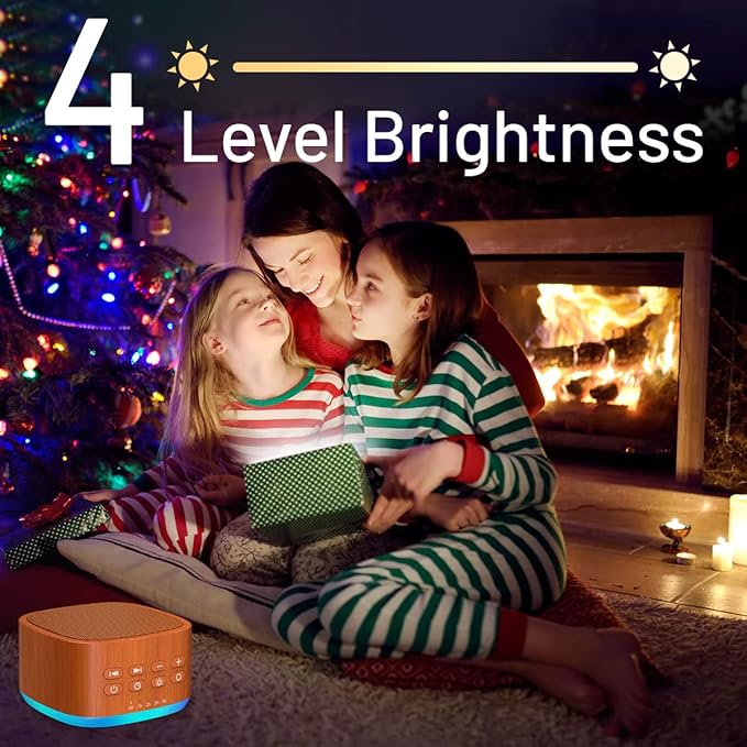 Magicteam White Noise Machine 10 Colors Lights and 25 Soothing Sounds Sleep Sound Machine with 5 Timers with Memory Feature Portable Sound Machine for Baby Adults. (Wood)