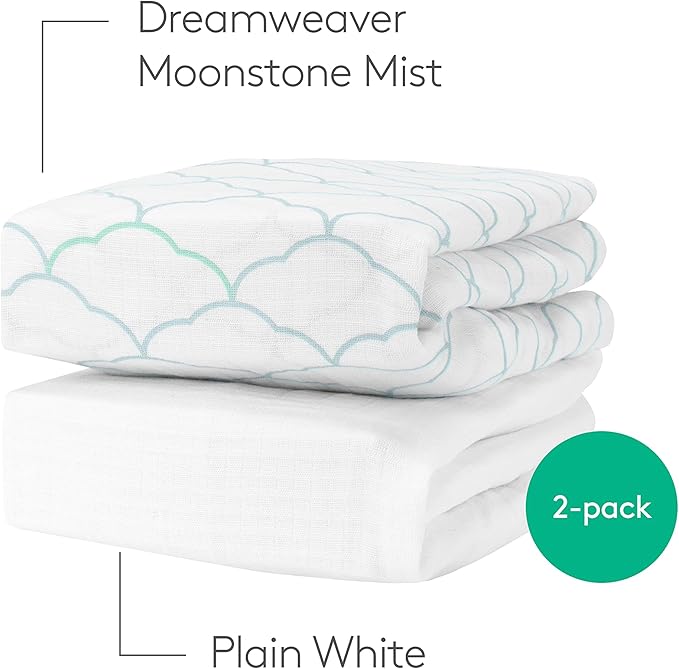 Newton Baby Fitted Crib Sheet (2-Pack) - Ultra Breathable and Soft, Organic Cotton, Fits All Standard Cribs, White Dreamweaver