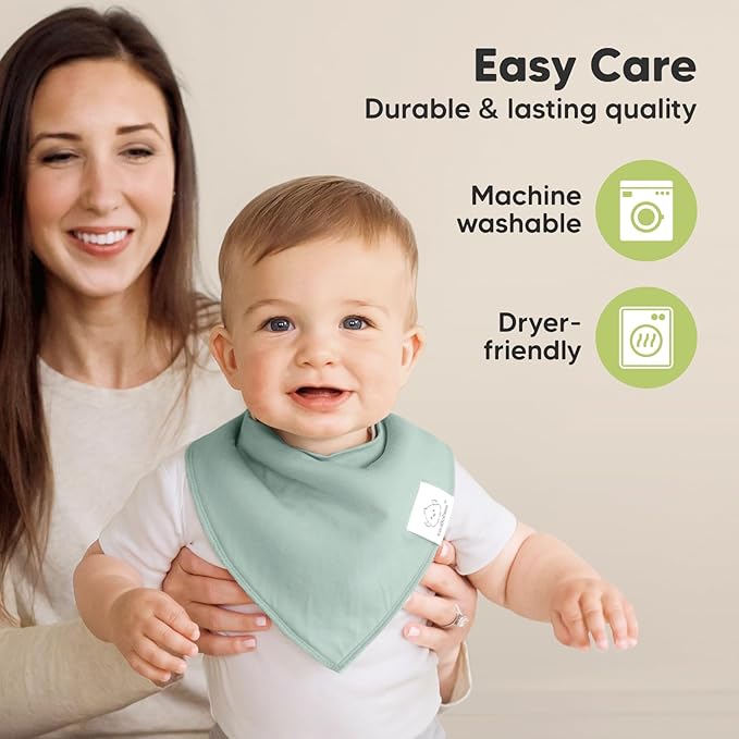 KeaBabies 8-Pack Organic Baby Bandana Bibs for Boys, Girls - Super Absorbent Triangle Baby Bibs for Drooling and Teething Infant, 100% Cotton Extra Soft for Newborn, Infant 0-36 Months (Roarsome)