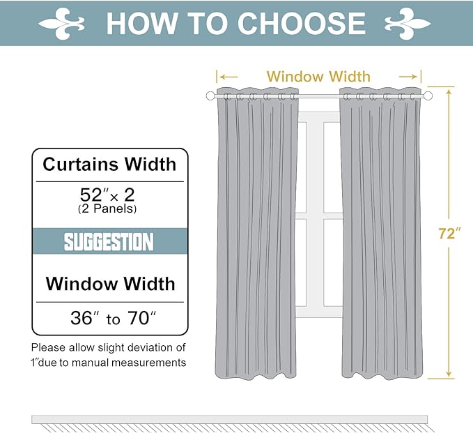 ChrisDowa 100% Blackout Curtains for Bedroom with Black Liner, 2 Thick Layers Total Blackout Thermal Insulated Grommet Window Curtains 72 Inch Length 2 Panels Set (Dark Grey, 52 x 72 Inch)