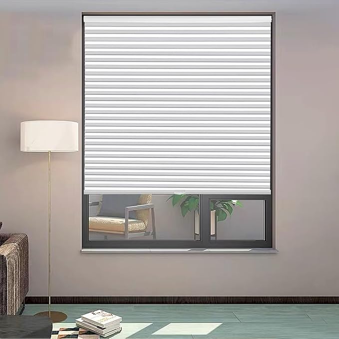 MYshade Cordless Blackout Cellular Shades, 1.5" Honeycomb Window Blinds for Bedroom & Nursery, Thermal Insulated, Noise Reducing, Privacy Shades, Inside or Outside Mount (21" W x 64" H, White)