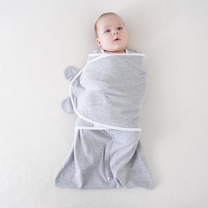 Transition Swaddle Baby Sleep Sack 6-9 Months Arms Up Swaddles Arms in/Out 2-Way Zipper 100% Cotton, 2-Pack 0.8 Tog Baby Transitional Swaddle Sack for Boy Girl (Large 20-27lbs)