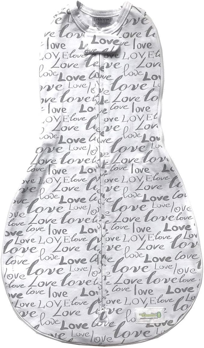Woombie Grow with Me Baby Swaddle, Convertible Swaddle Fits 0-9 Months, Expands to Wearable Blanket for up to 18 Months, Love Print
