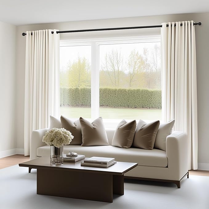 Topfinel Ivory Cream Velvet Blackout Curtains 84 Inches Long,Room Darkening Crushed Heavy Thermal Insulated Soundproof Modern Nursery Grommet Winter Drapes for Bedroom Living Room 2 Panels