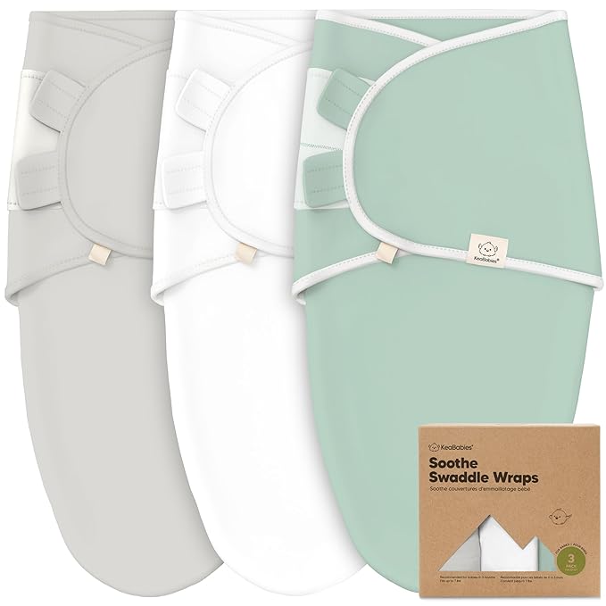 3-Pack Organic Baby Swaddle Sleep Sacks - Swaddles for Newborns, Infant 0-3 Months, Baby Girls, Boys, Soft & Snug Newborn Sleep Sack, Nursery Swaddling Blankets (Sage, XS)