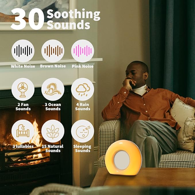 Sound Machine White Noise Machine with 30 Soothing Sounds 36 Levels Volume 5 Timers and Memory Function Effectively Blocks Noise Ideal Sleep Machine for Baby Kids Adults