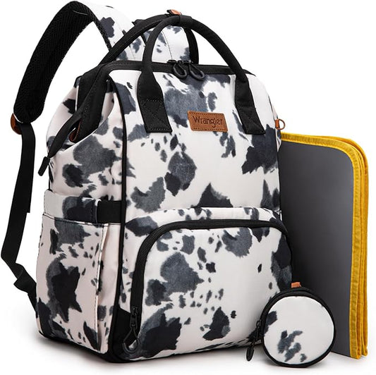 Montana West Wrangler Diaper Bag Backpacks Western Backpack Purses Multi-function Baby Bags for Mom with Waterproof Changing Pad & Pacifier Case
