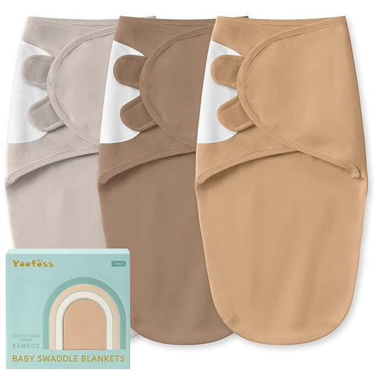 Yoofoss Baby Swaddle for Newborns 0–3 Months, Adjustable Soft & Breathable Swaddles,Noiseless Closure Swaddle Sleep Sack, Durable & Snug Fit