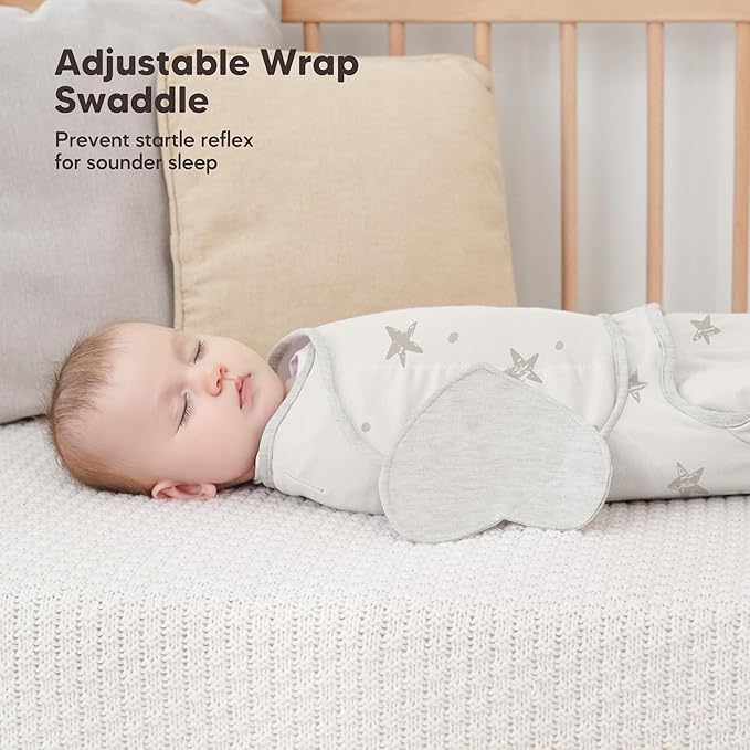Susurration Swaddles for Newborns, 100% Cotton Baby Swaddle Sleep Sack, with Adjustable Velcro, Breathable and Durable Unisex Swaddle Sleep Sack, 3 Pack