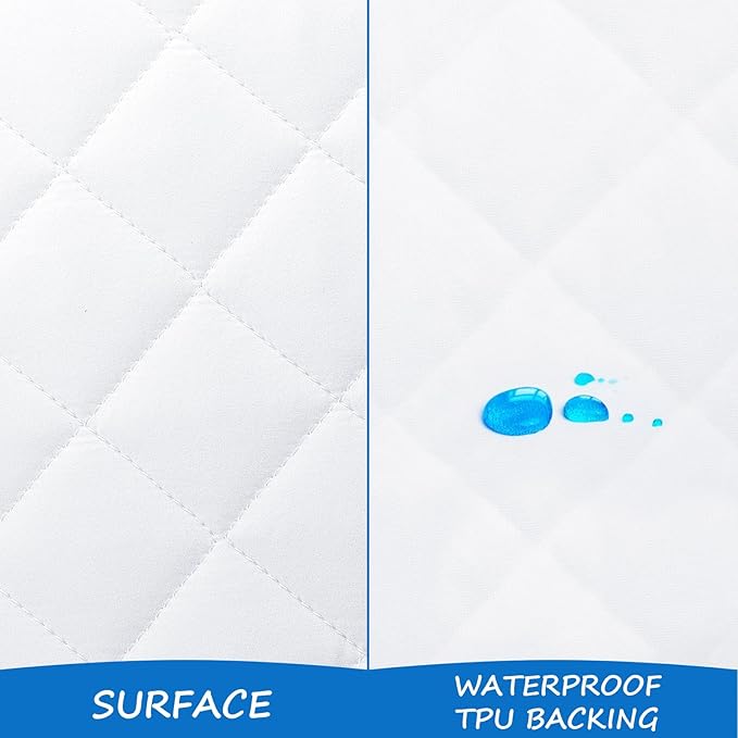 Bassinet Mattress Pad Cover Fit for Graco Travel Lite Crib/Guava Lotus/Maxi-COSI Swift Lightweight Portable, Waterproof Bassinet Mattress Protector Quilted (20" x 28") 2 Pack