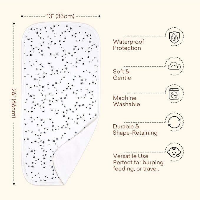 littogoose Premium 8-Pack Waterproof Baby Burp Cloths, Extra Large 13"X26" Soft Absorbent Burping Clothes for Newborns and Infants, Baby Shower Boys Girls