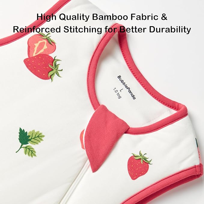 BubblePanda Rayon Made from Bamboo Sleep Sack 2t-3t 1.0 Tog Soft Toddler Sleeping Sack 24-36 Months for Babies 2-Way Zipper Baby Wearable Blanket