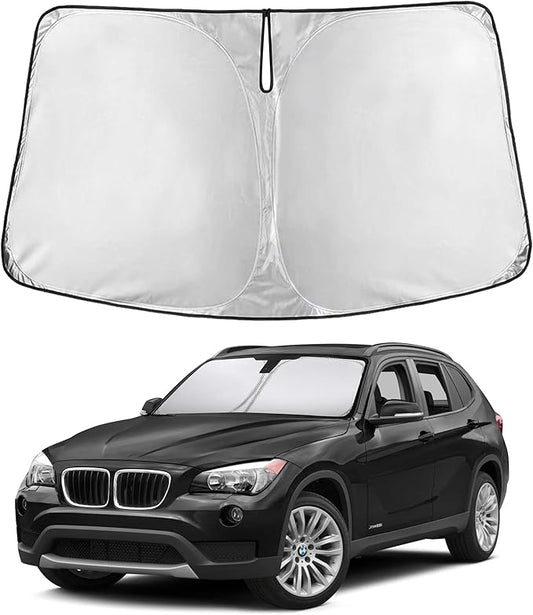 EcoNour Custom Windshield Sun Shade for BMW X1 2011–2015 | Compact Luxury SUV Front Window Heat & UV Shield | Foldable Multi-Layer Sun Cover