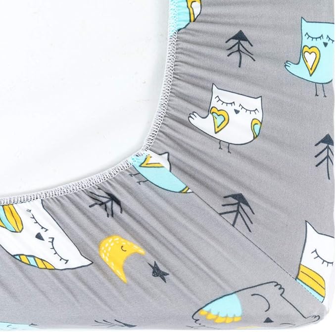 Stretchy Changing Pad Covers BROLEX Changing Table Cover for Baby Boys Girls,2 Pack Jersey Knit,Owl & Bear