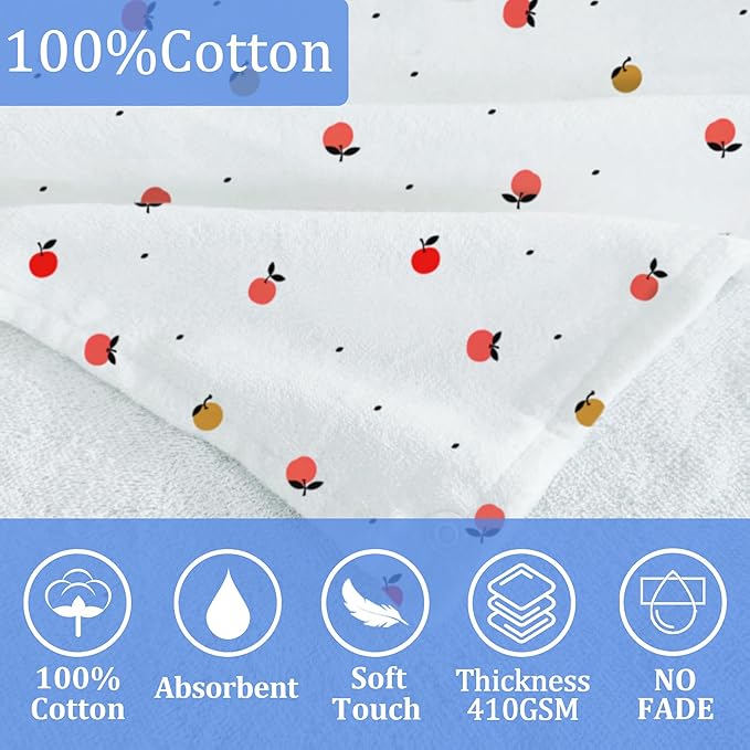 VOOVA & MOVAS Kids Bath Towel with Hood (3-8 Years) – 100% Cotton Soft Absorbent Swim Towel (30"x50") – Perfect for Pool, Beach, Bath,Orange