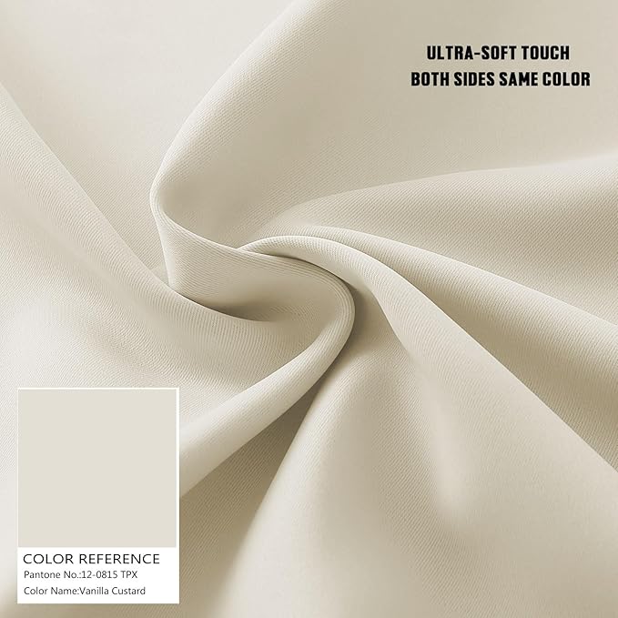 Extra Long Blackout Curtains - 2 Story High Living Room Drapes - Tall Curtains for High Ceiling or Long Window - 144 156 168 192 204 216 240 Inch 12ft-20ft Length(1 Panel,Beige, 100″x156″)