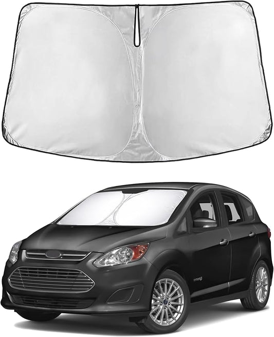 EcoNour Windshield Sunshade for Ford C-Max 2013–2019 | Custom Fit Front Window Sun Shade | Blocks Harmful UV Rays & Reduces Heat | Foldable Sun Visor with Storage Pouch