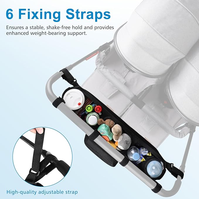 Accmor Double Stroller Organizer for Bob Duallie and Baby Jogger City Mini GT2, Double Baby Stroller Caddy Bag Organizer Accessories
